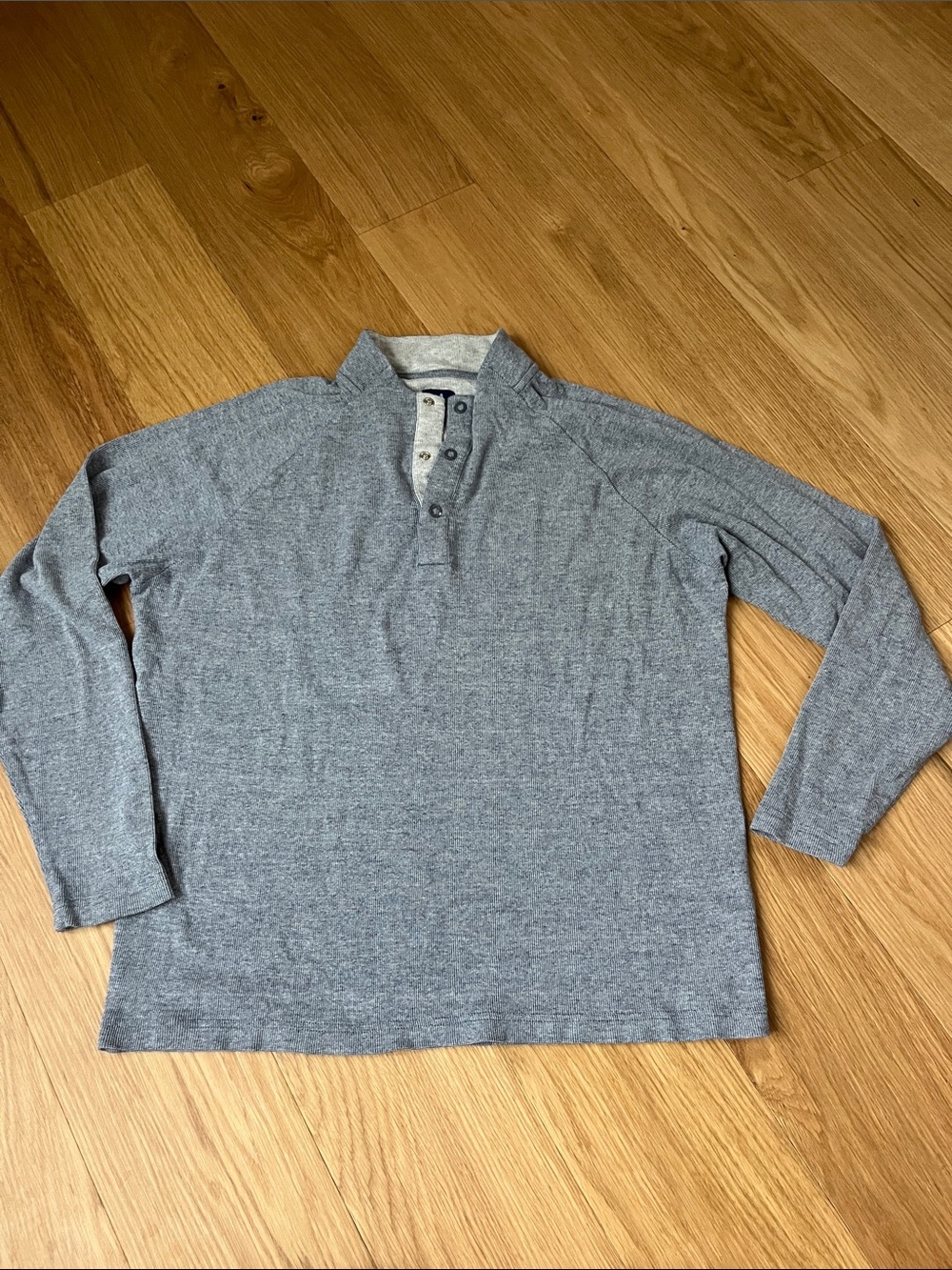 Johnnie-O Men's Gray Whaling Henley Golf Pullover size L